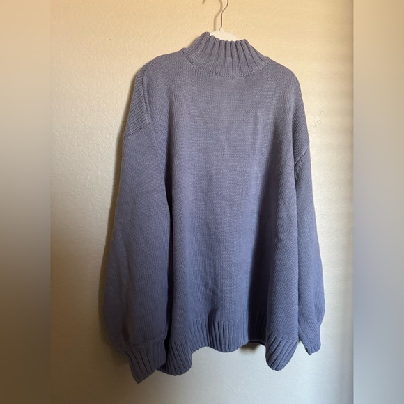 WeWoreWhat Oversized Mock‎ Neck Sweater Sz Size small/medium lilac icy blue - Picture 9 of 9